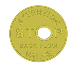 4" Back Flow Valve Notification Disk